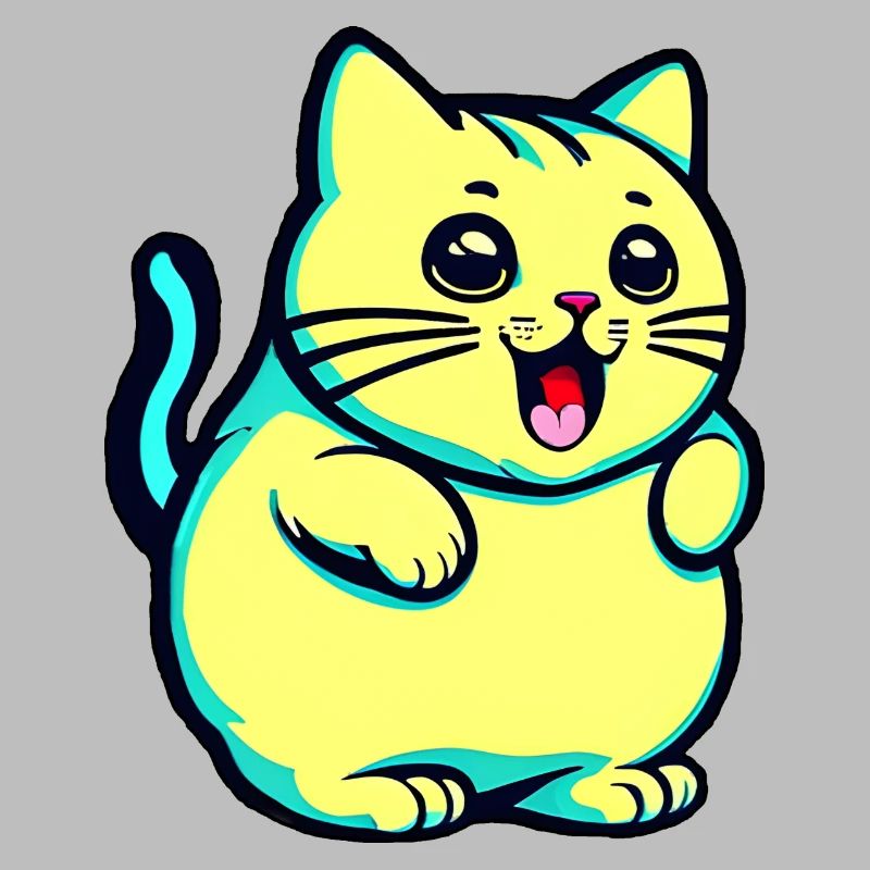 Chat jaune mignon