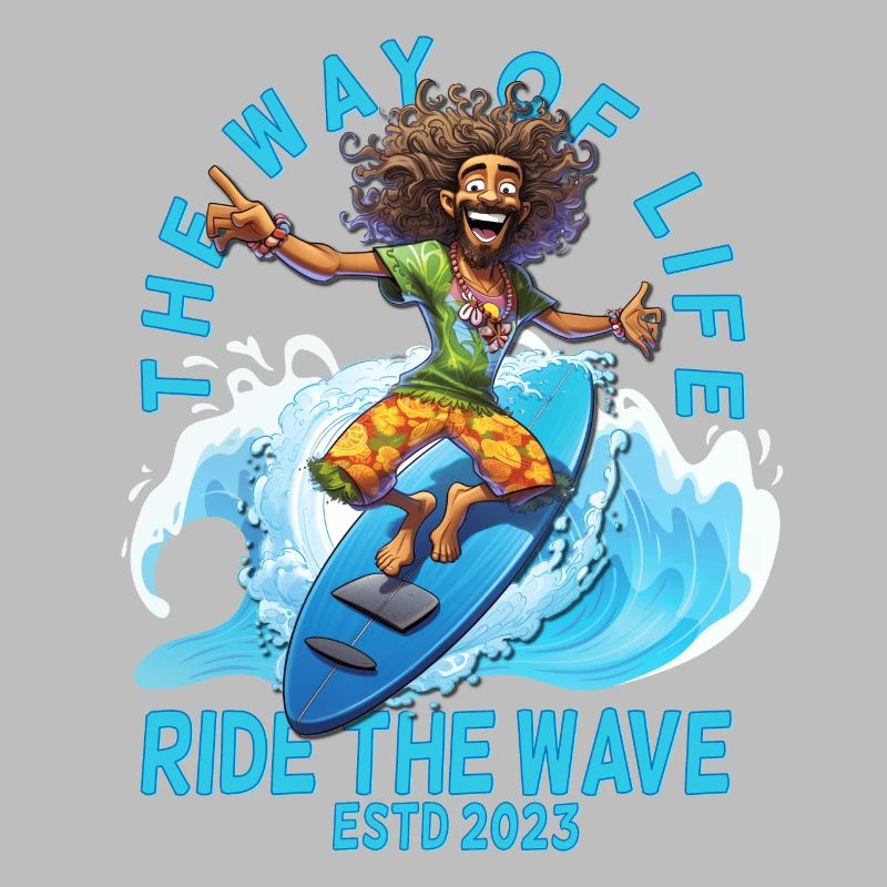 Funny hippie surfboard - surfer gift