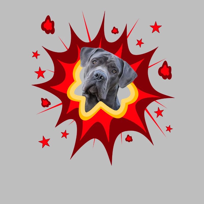 Conception de chien de bande dessinée - Pow - Cane Corso