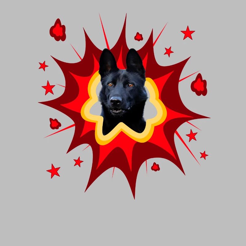 Conception de chien comique - Pow - Black Shepherd