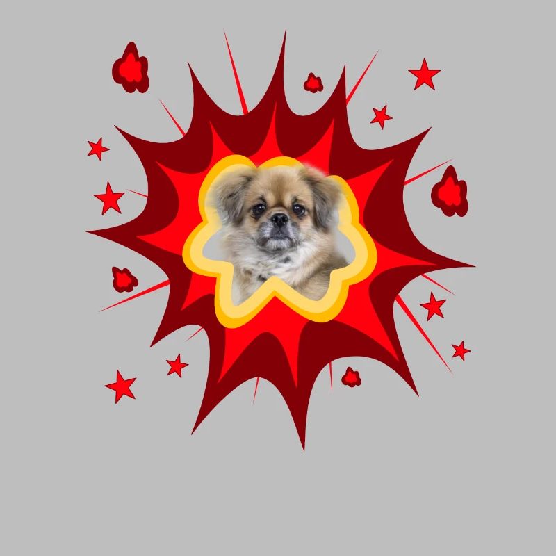 Comic Dog Design - Pow - Tibetan Spaniel