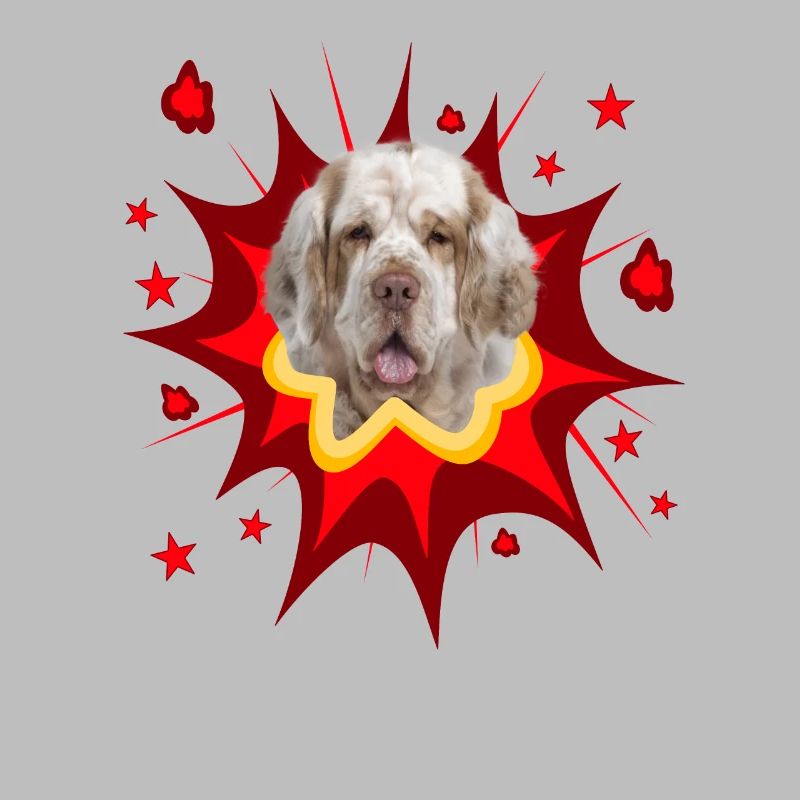 Conception de chien comique - Pow - Clumber Spaniel