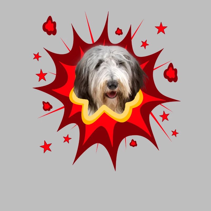 Conception de chien comique - Pow - Bearded Collie