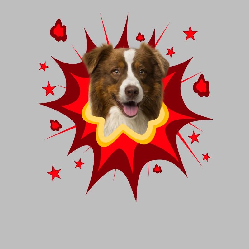 Conception de chien comique - Pow - Border Collie