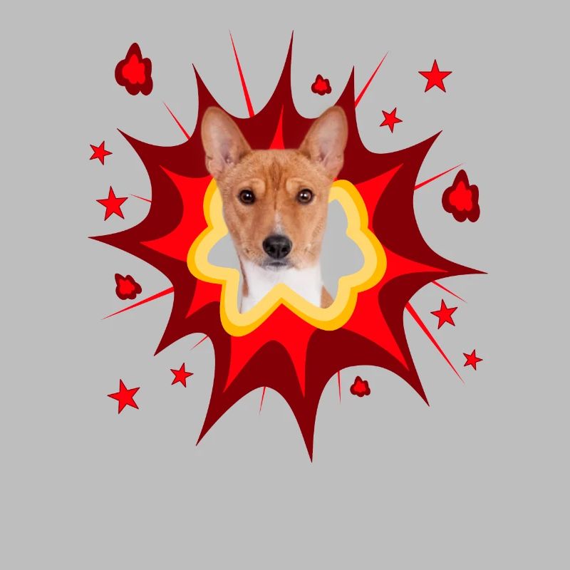 Conception de chien comique - Pow - Basenji