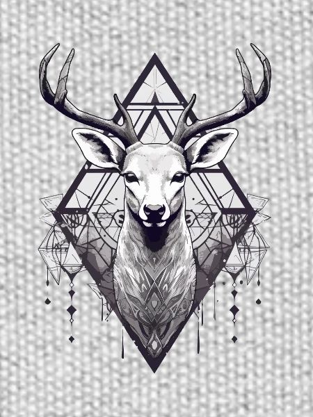 Schwarz-weißer Hirsch-Boho-Stil