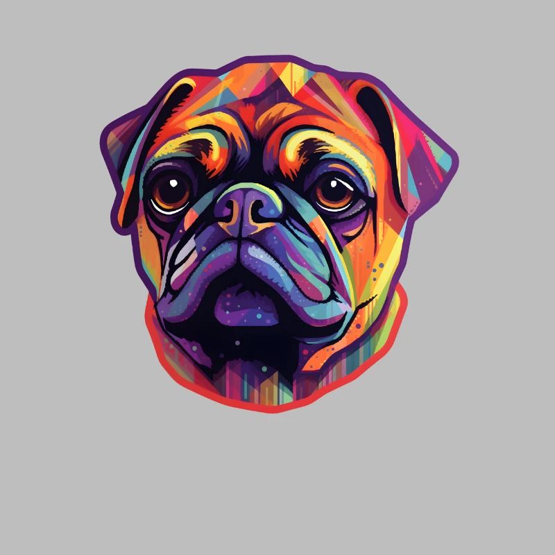 Mops Regenbogenfarben