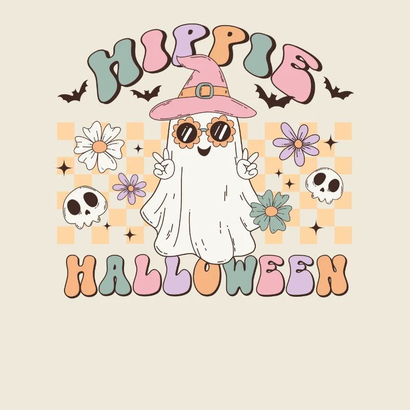 Hippies Halloween Geist: Süßes oder Saures Retro