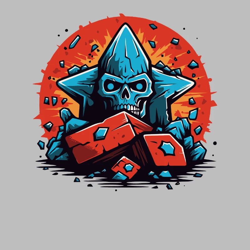 Zombie skull on the rocks
