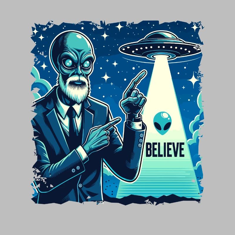 Drôle Alien Alien Croire