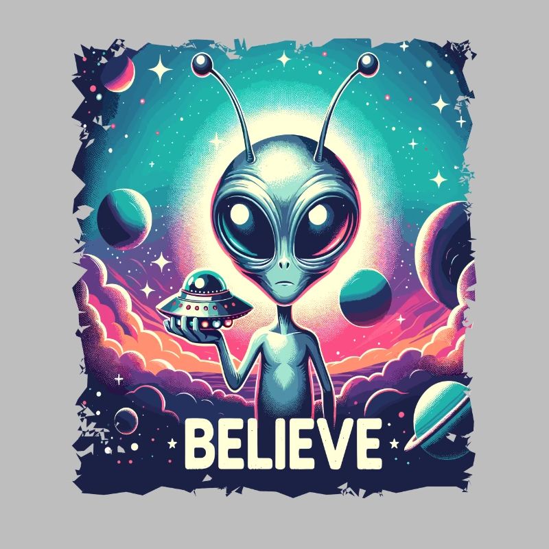 Drôle Alien Alien Croire