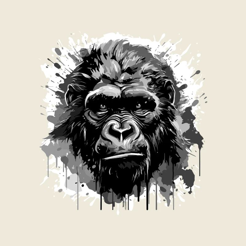 Gorilla Head Portrait Animal