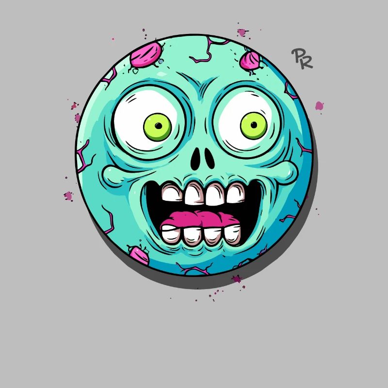 Augen weit offen: Schock, ein Zombie