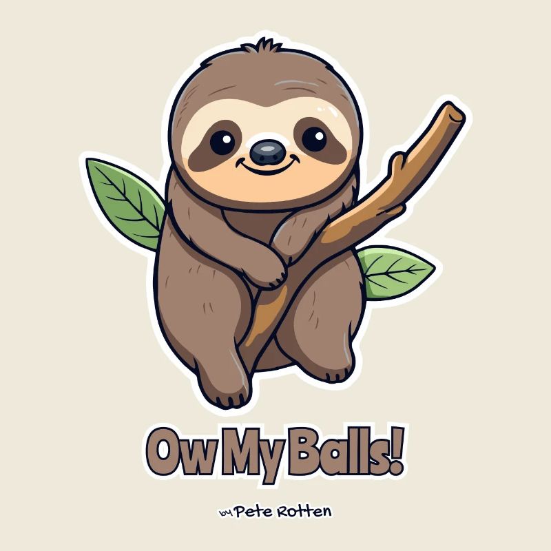 Cute sloth with ouch,