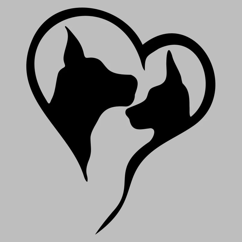 Fatmonkey Hunde Herz beste Freunde - black