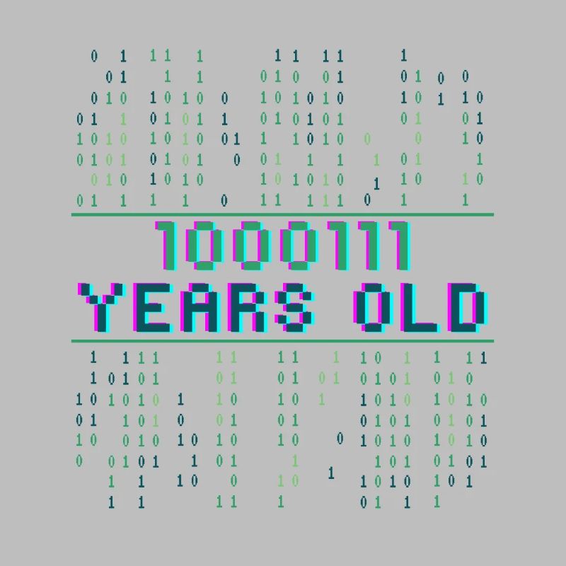 71. Geburtstag 71 Jahre alt Binärcode Coder