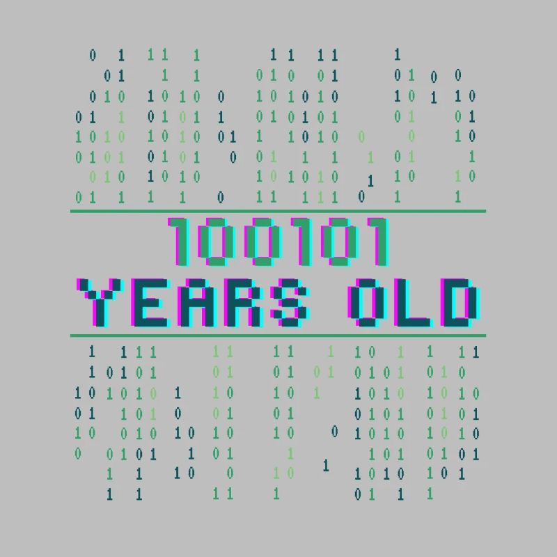 37. Geburtstag 37 Jahre alt Binärcode Informatik