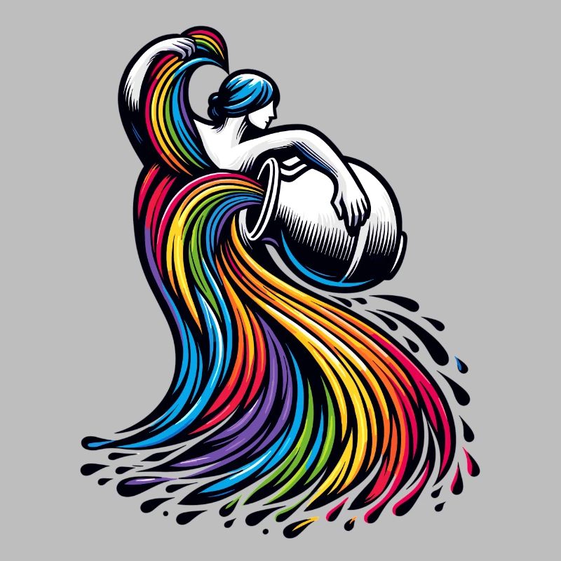 Wassermann Sternzeichen Elegantes Regenbogen-Design