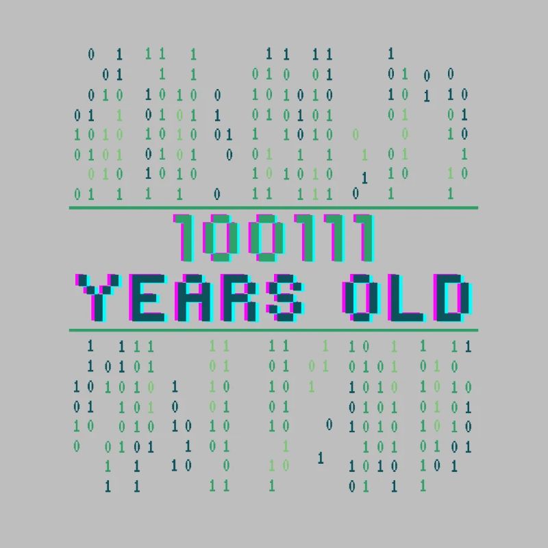 39. Geburtstag 39 Jahre alt Binärcode Informatik