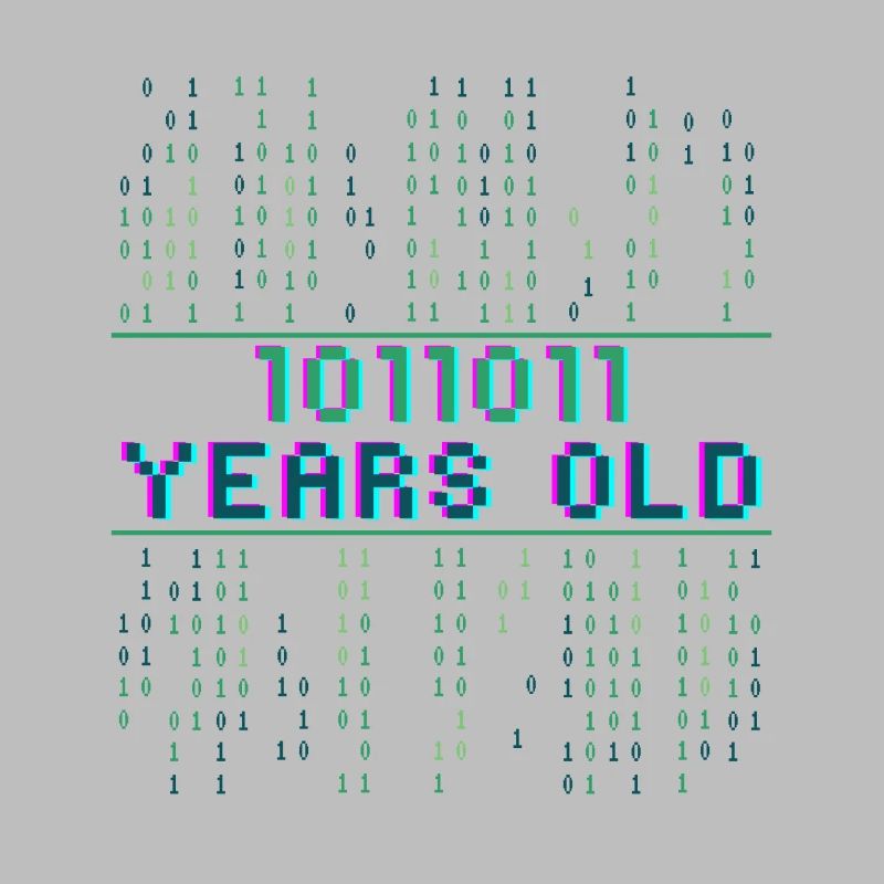 91e anniversaire 91 ans Code binaire Informatique