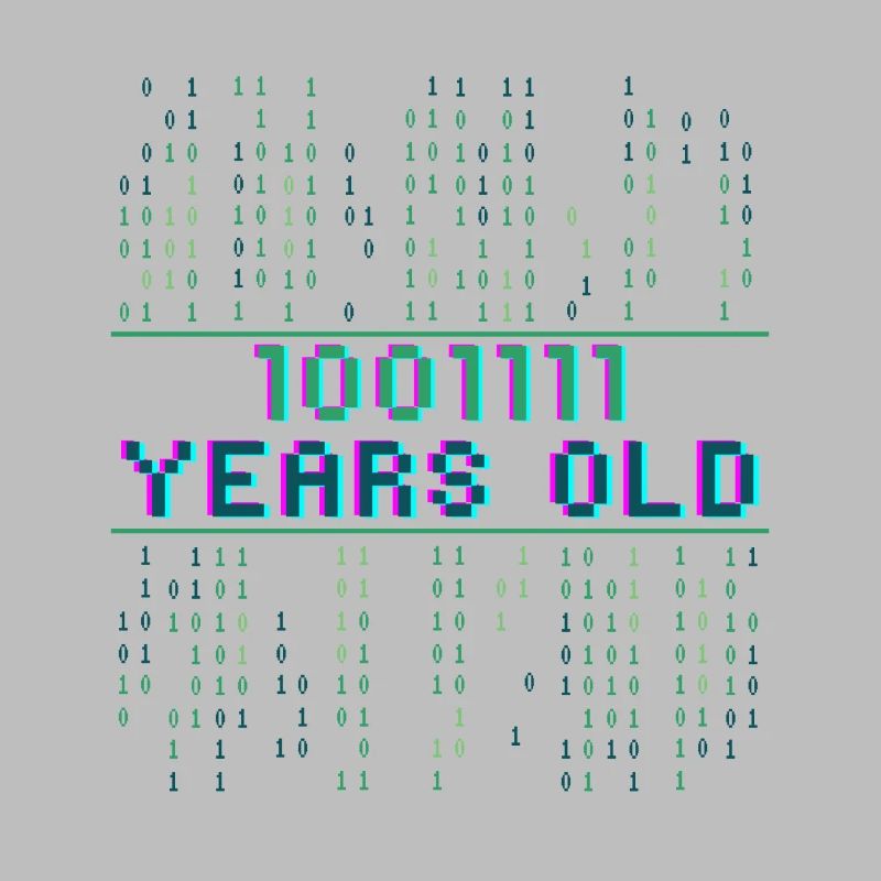 79e anniversaire 79 ans Code binaire Informatique