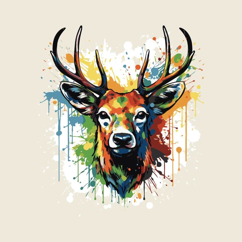 Tête de cerf Pop Art