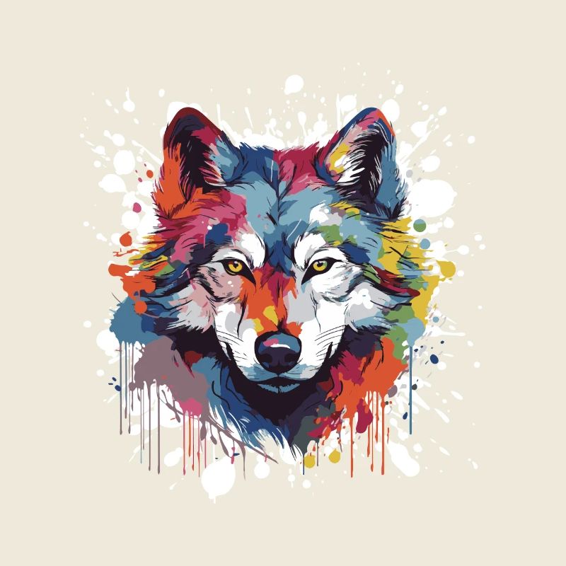 Wolf Pop Art Kopf