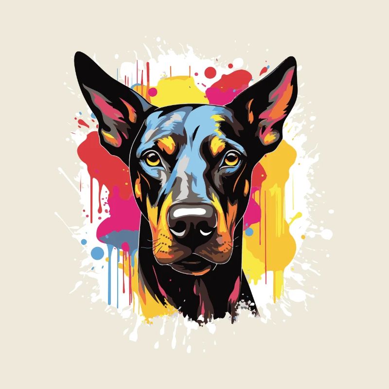 Doberman Dog Pop Art Head