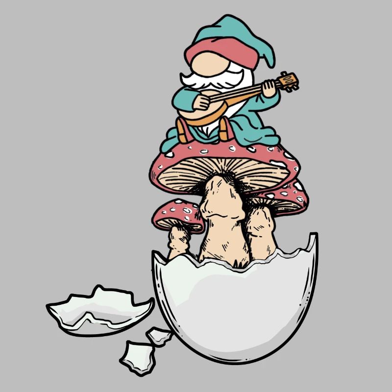 Eggshell Dwarf Gnome Gnome Fantasy Egg Mushrooms