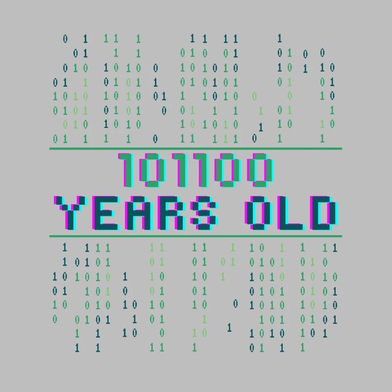 44. Geburtstag 44 Jahre alt Binärcode Informatik
