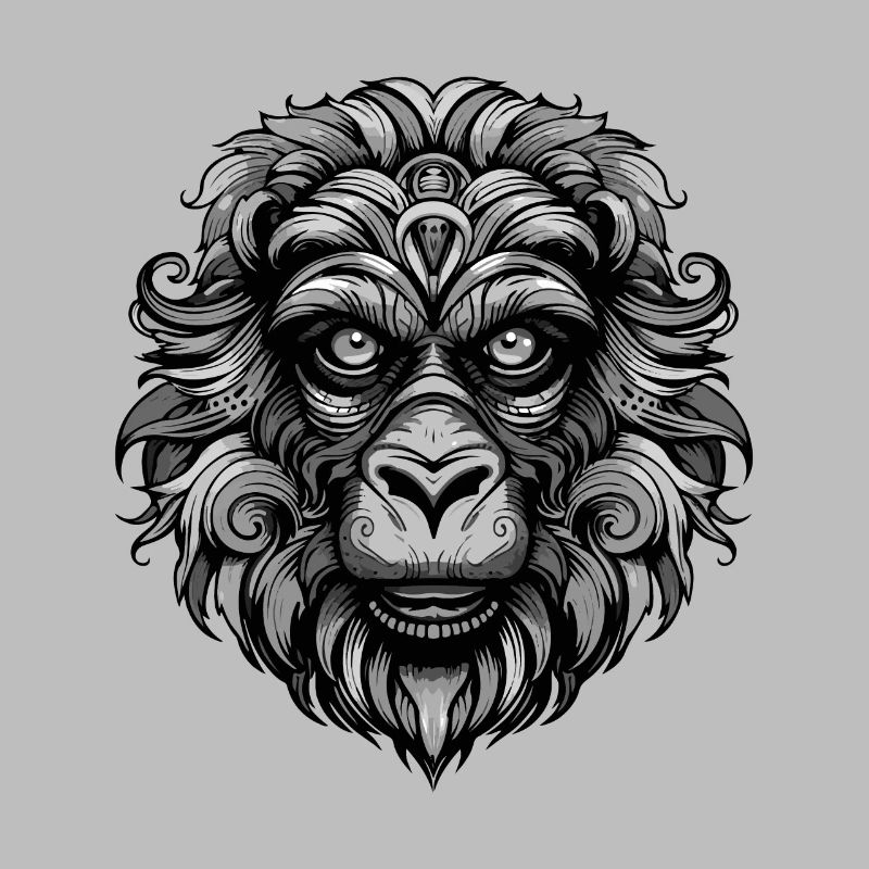 Tête d’animal de singe
