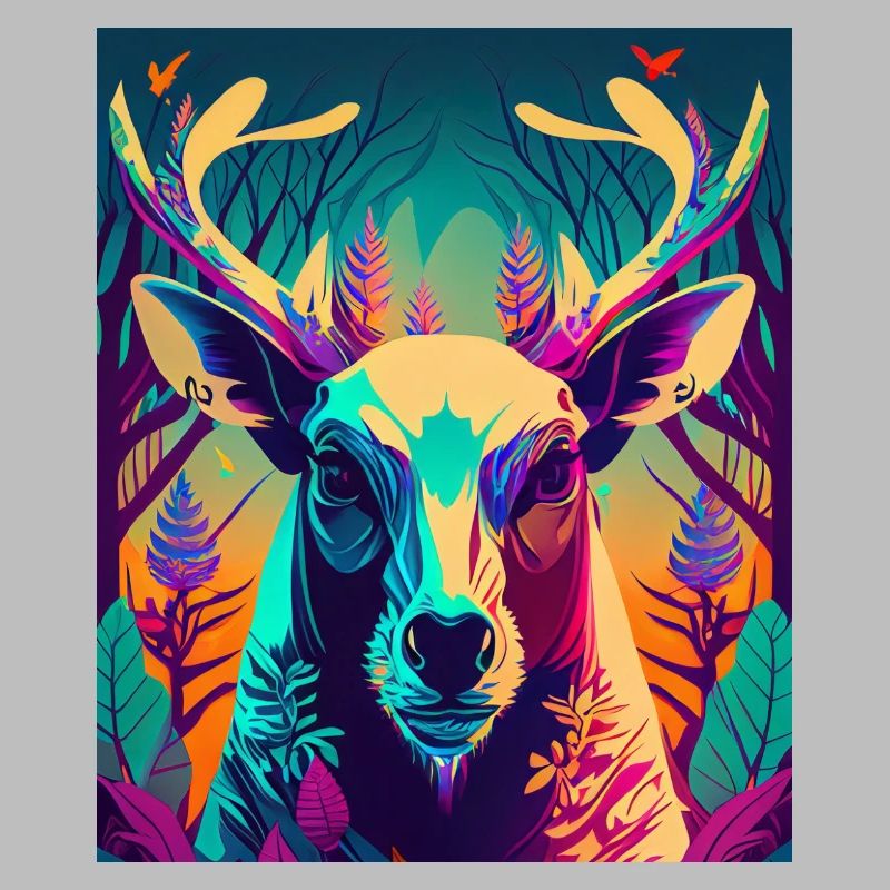 Abstract Neon Deer