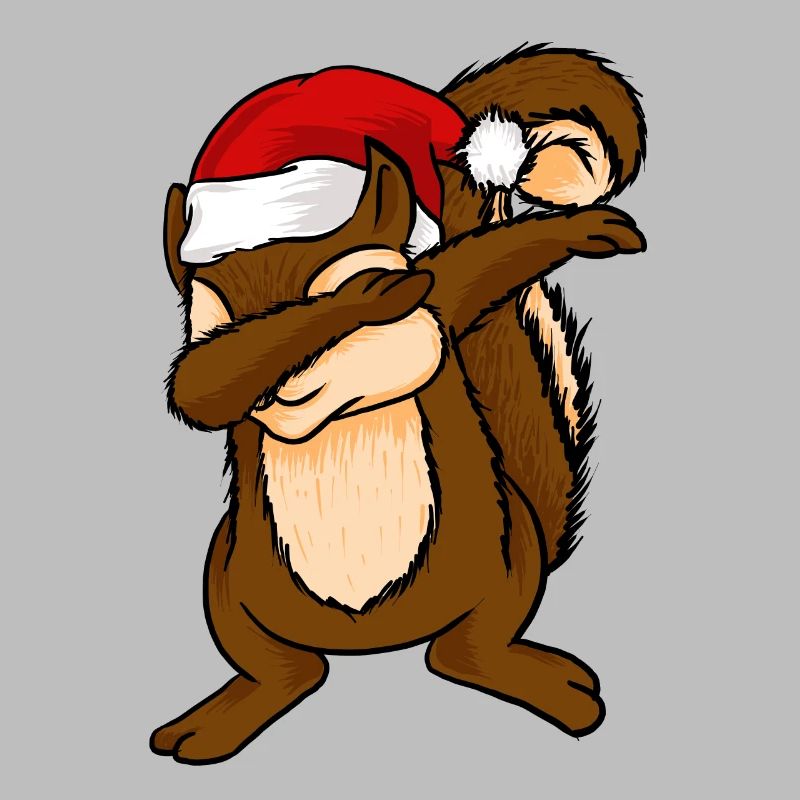 Dabbing Écureuil avec chapeau de Noël Chipmunks Dab