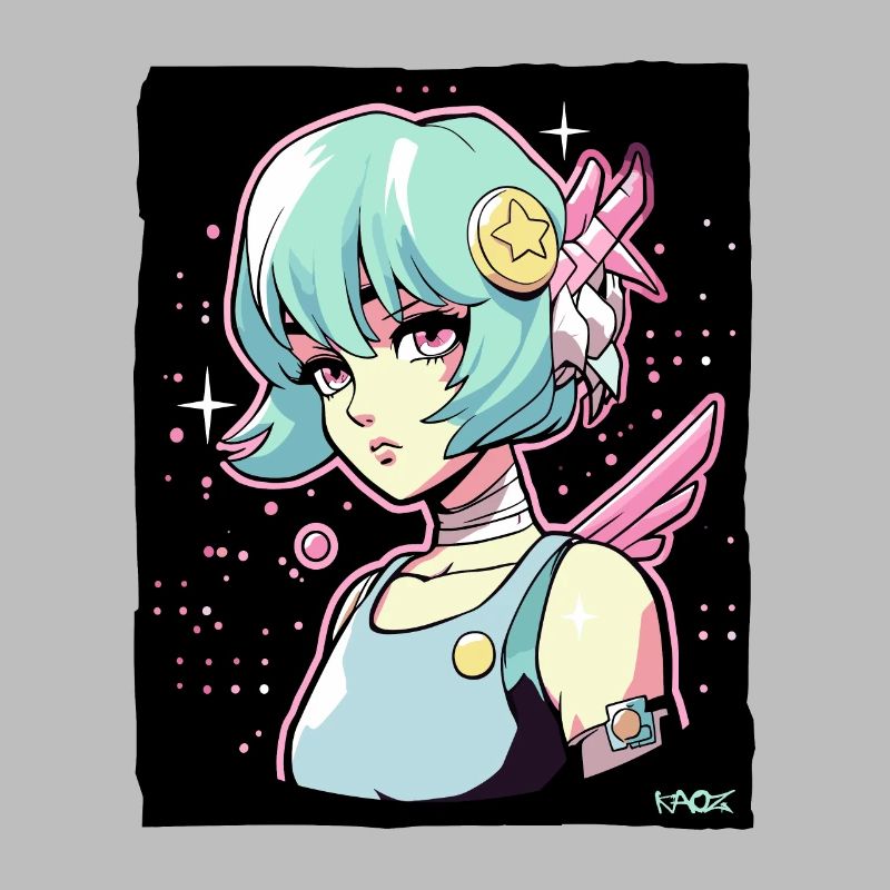 Coole Anime Sci-Fi-Cyborg-Mädchen