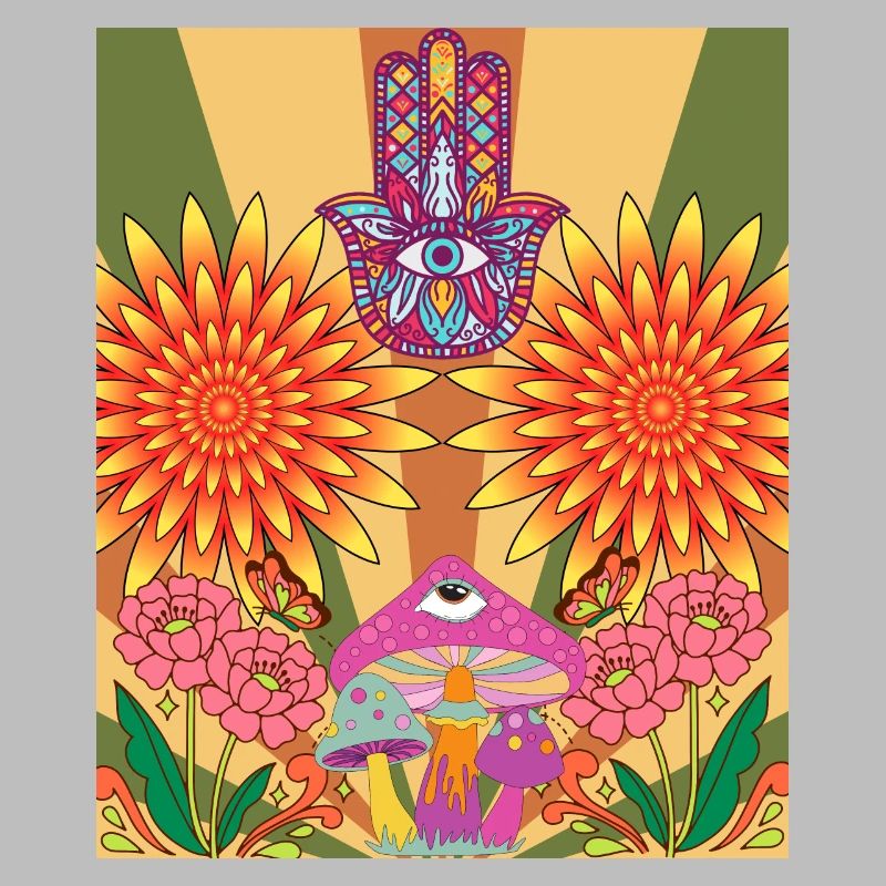 Conception de fleurs psychédéliques