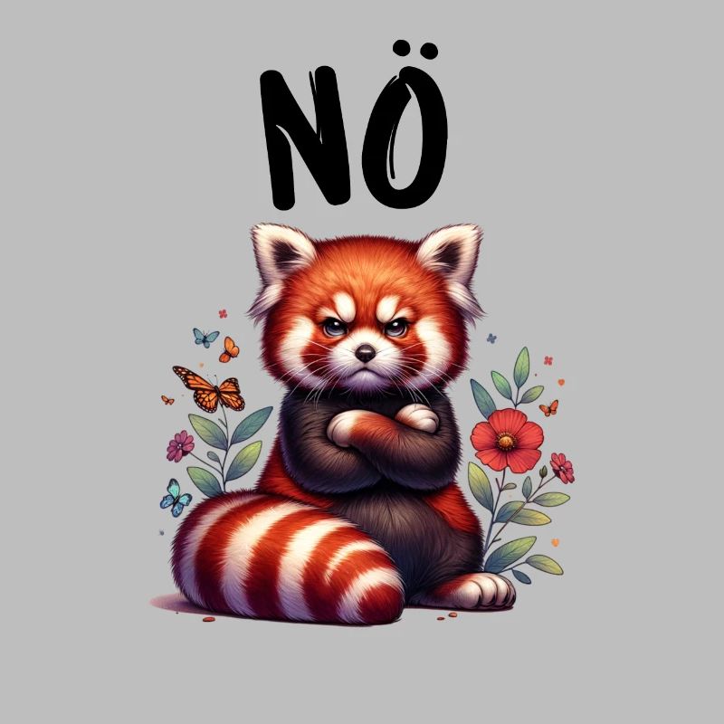 Red Panda Funny Saying Nope Fire Fox