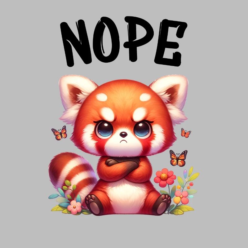 Red Panda Funny Saying Nope Fire Fox