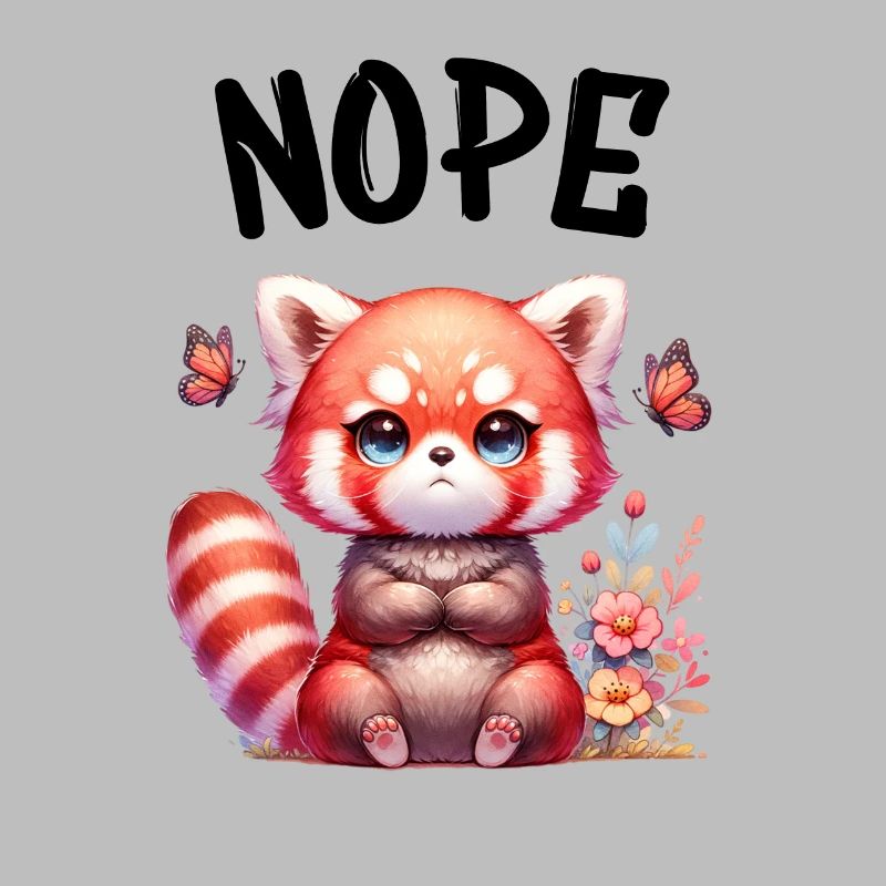 Red Panda Funny Saying Nope Fire Fox