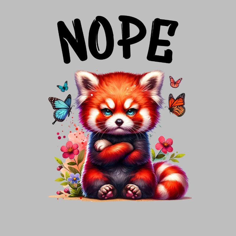 Red Panda Funny Saying Nope Fire Fox