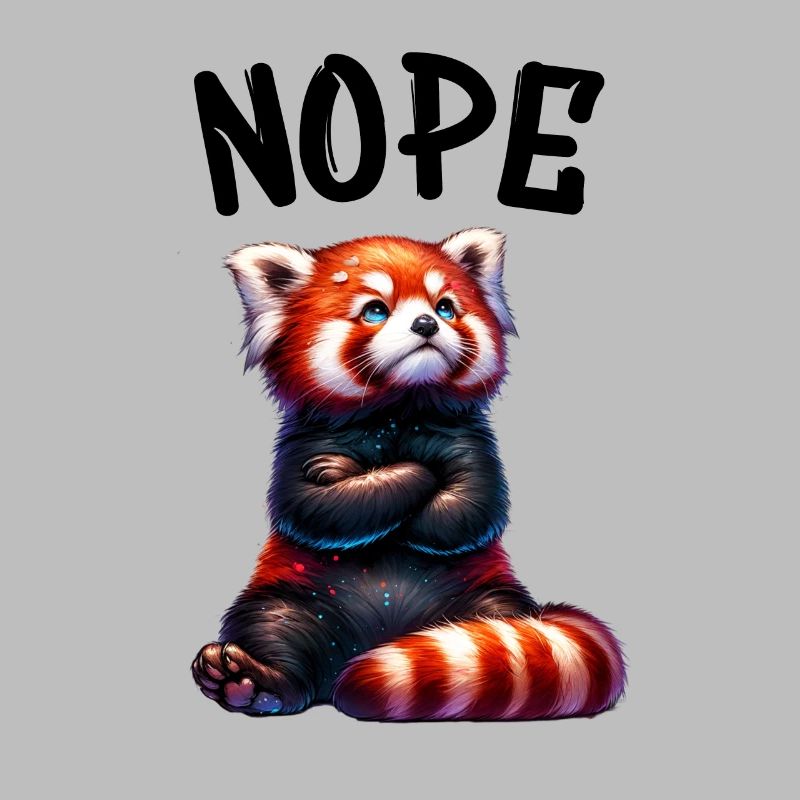 Red Panda Funny Saying Nope Fire Fox