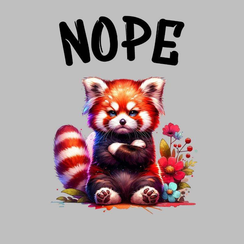 Red Panda Funny Saying Nope Fire Fox