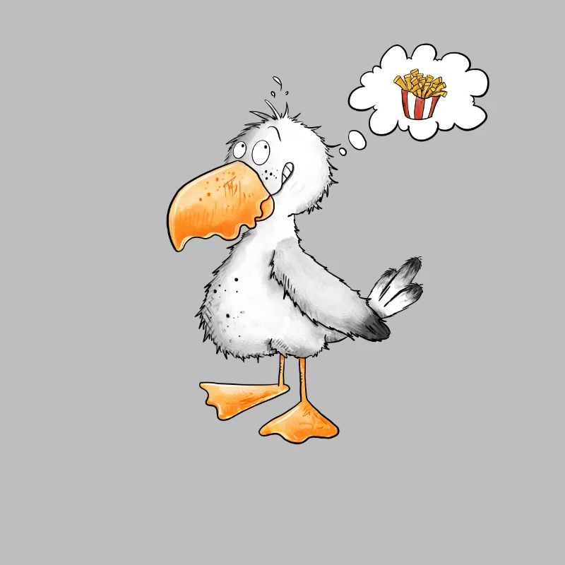 Möwe Will Meer Pommes