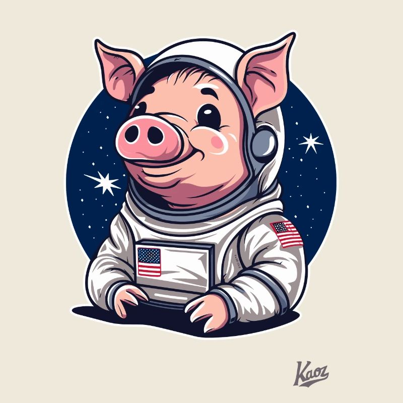Conception de cochon drôle mignon de l’espace