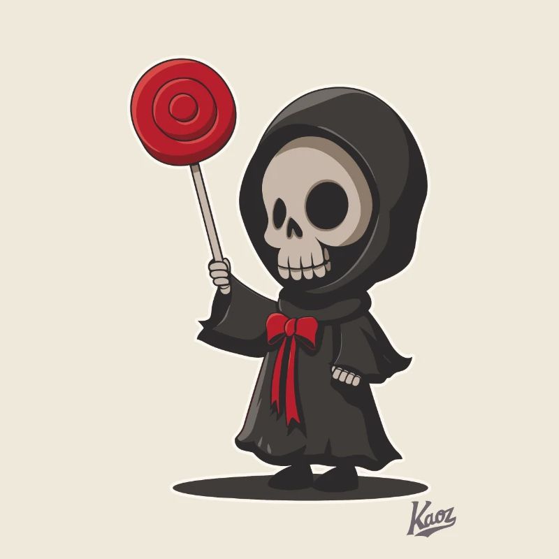 Sensenmann mit lecker Lutscher Lollipop