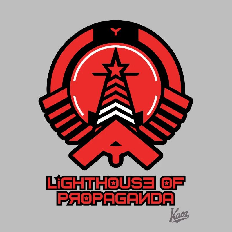 Lighthouse in propaganda style