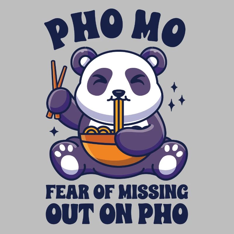 Drôle Pho Panda mignon mangeant Pho
