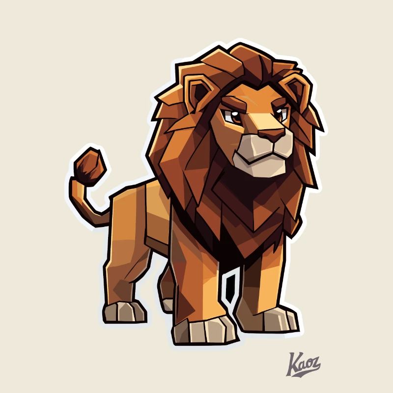 Lion de pixels fort