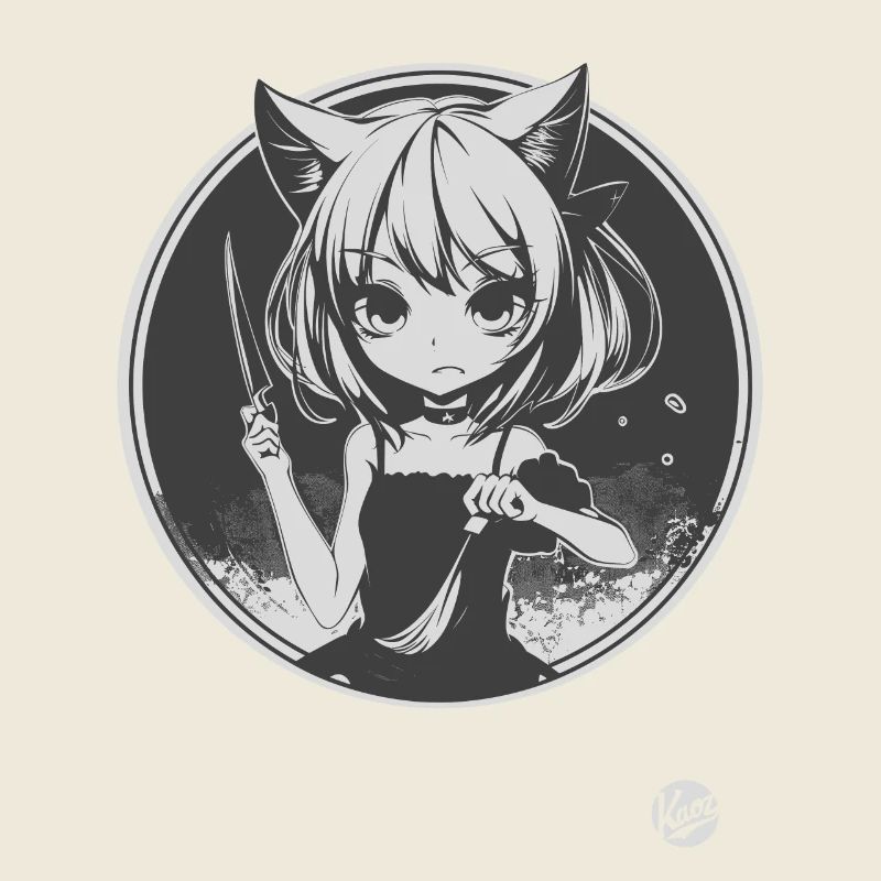 Katzen-Mädchen so ernst