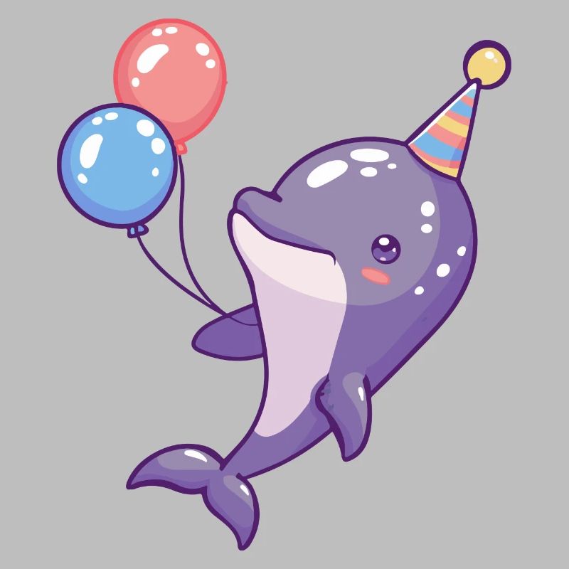Delfin Geburtstag Comic Niedlich