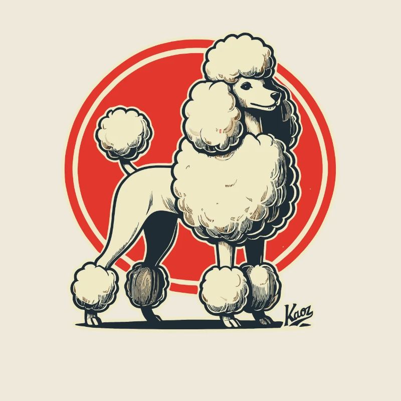Caniche rétro majestueux